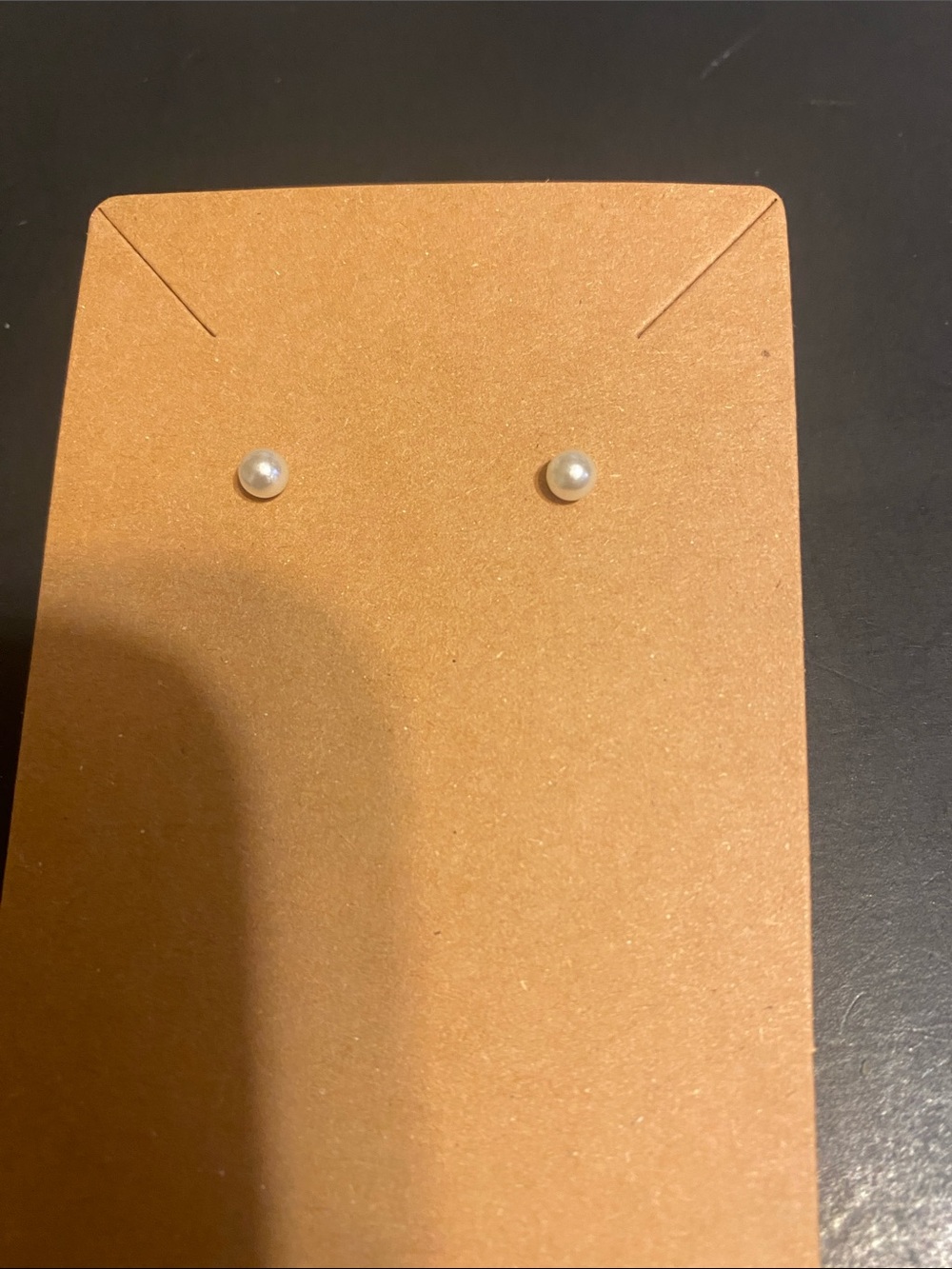 Delicate Pearl Stud Earrings - Cream/White - Picture 3 of 7
